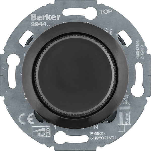 Hager/Berk Uni-Drehdimmer Z.-st.(LED) 1930/Gl., schw 294411